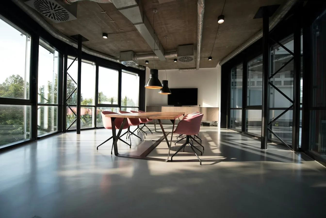 A team collaborating in a modern office